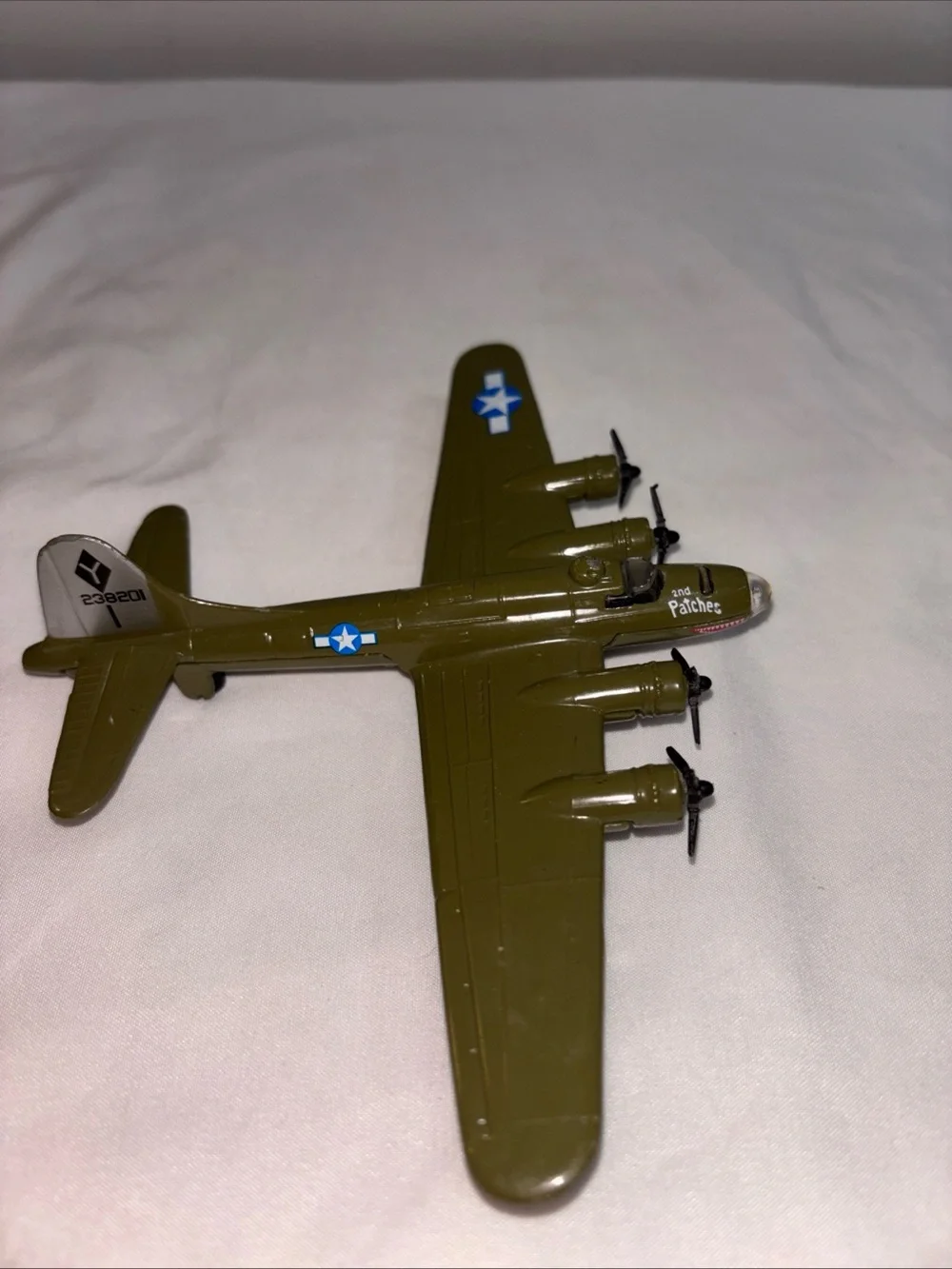 B17 Flying Fortress Military Bomber Play Plane Toy - Olive Green